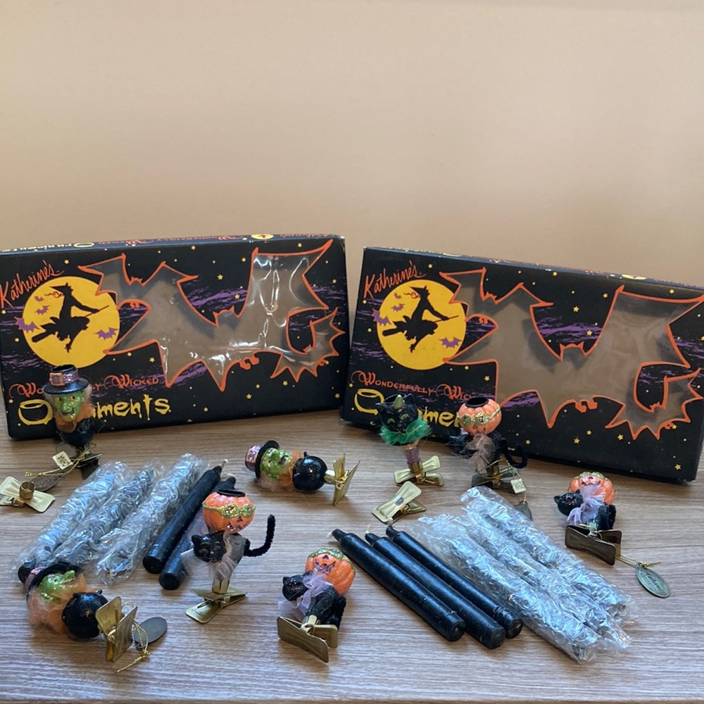 Katherine’s collection witch cats Halloween ornaments vintage